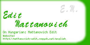 edit mattanovich business card